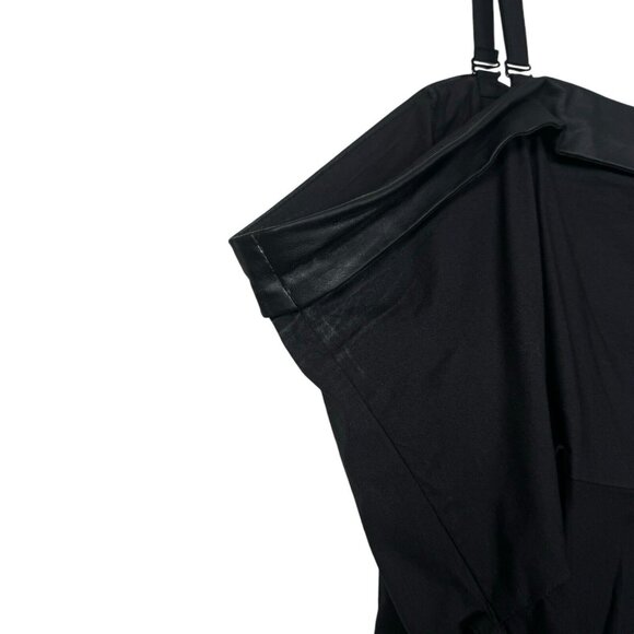 Tripp NYC Daang Goodman Black‎ Mini Dress Plus Sz 4X Faux Leather Trim Goth Punk - Picture 9 of 16